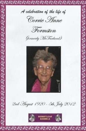 Funeral Service Program Corrie Anne Formston Page1